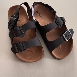 Old  Navy  Toddler  Faux-Leather Double-Buckle Secure Strap Sandals  Sz 10  NWT